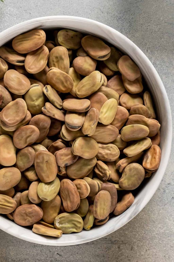 Bowl of dried fava beans
